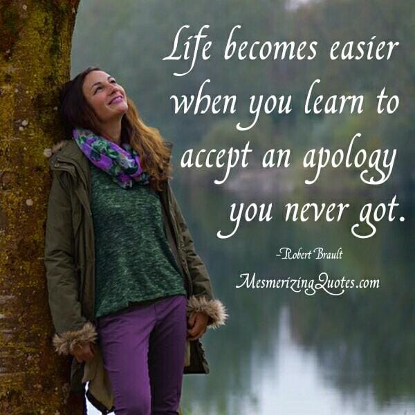 Accepting an apology you never got