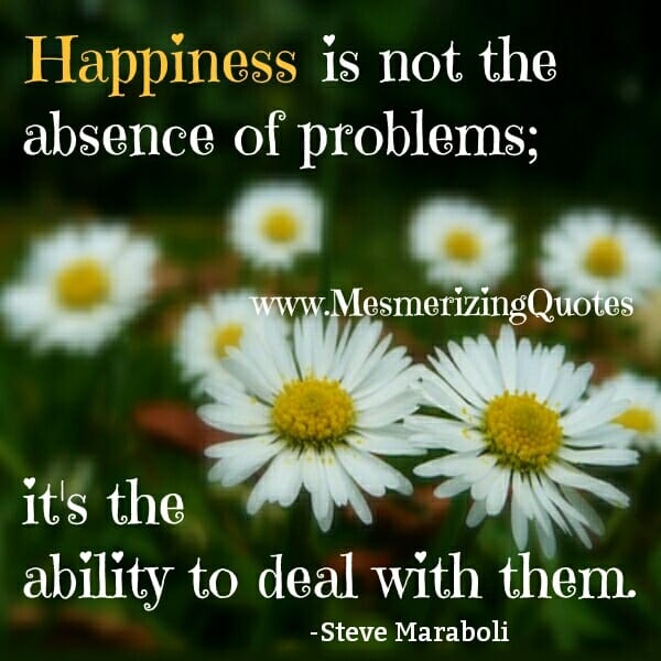 Happiness is not the absence of problems