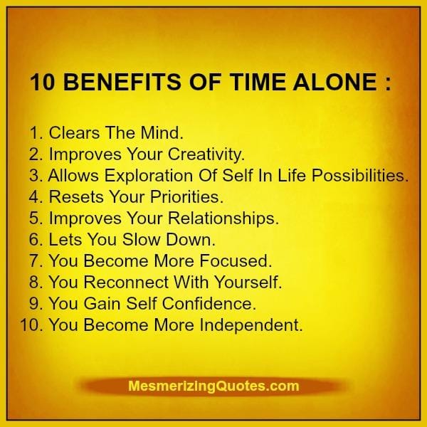 10 Benefits of Time Alone
