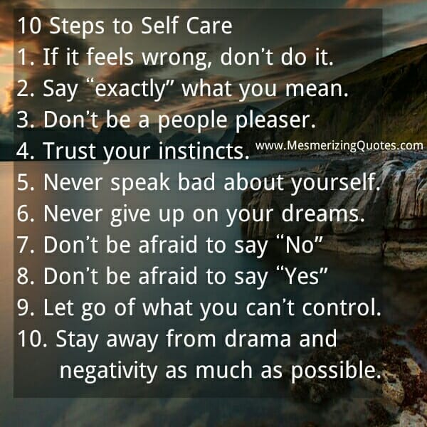 10 Steps to Self Care