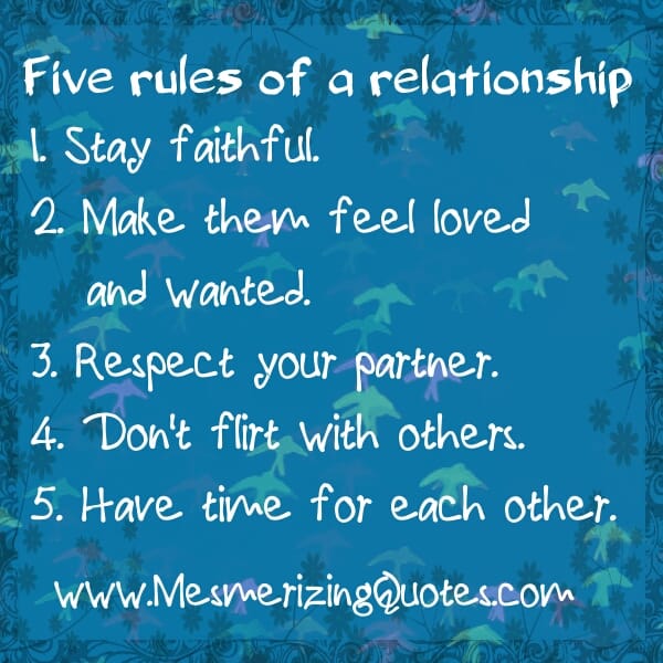 Five Rules of a Relationship