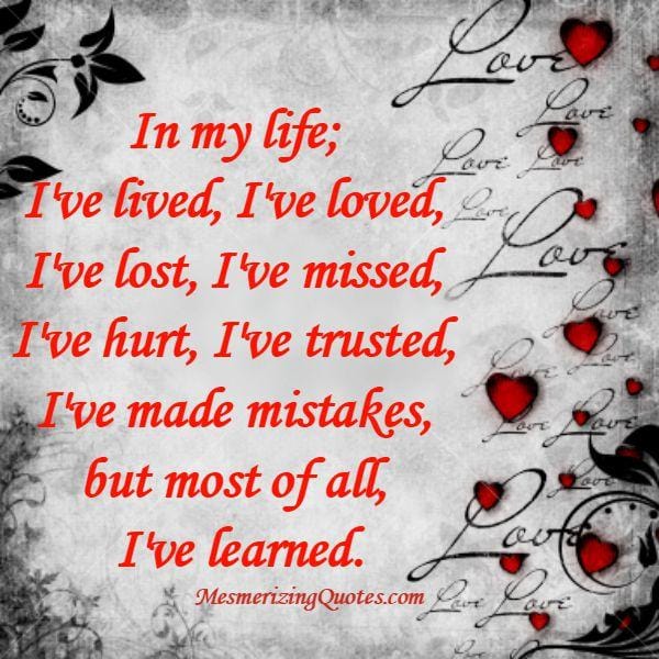 Lessons Learned in Life