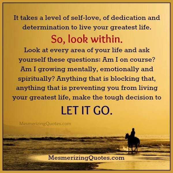 Look at every area of your life