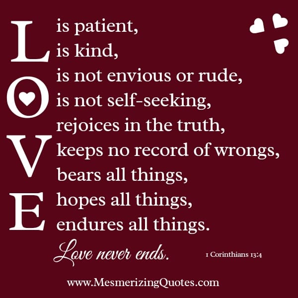 Love keeps no record of wrongs