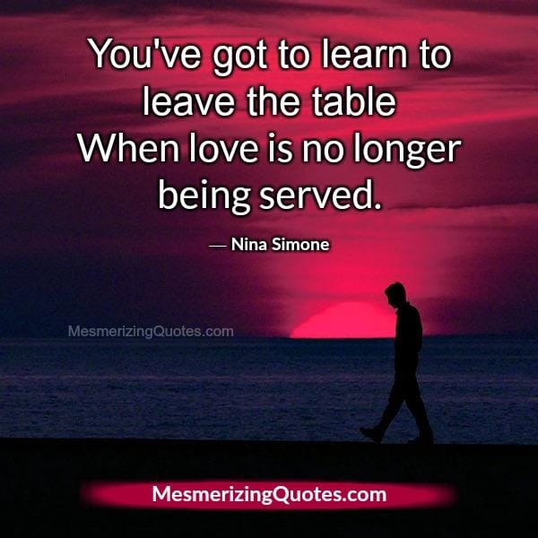 When love is no longer being served