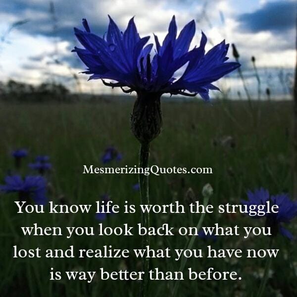 When you feel life is worth the struggle
