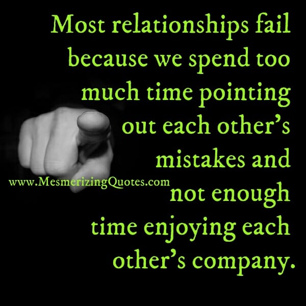 Why most relationships fail?