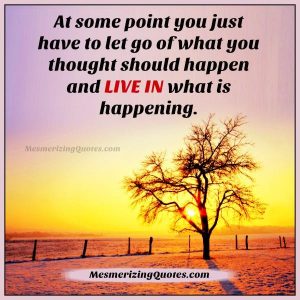 At some point you just have to let go of what you thought should happen ...