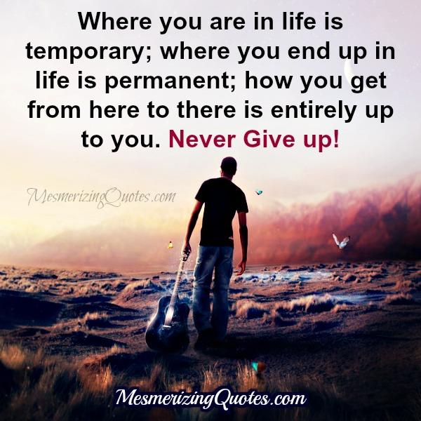 Where you are in life is temporary - Mesmerizing Quotes
